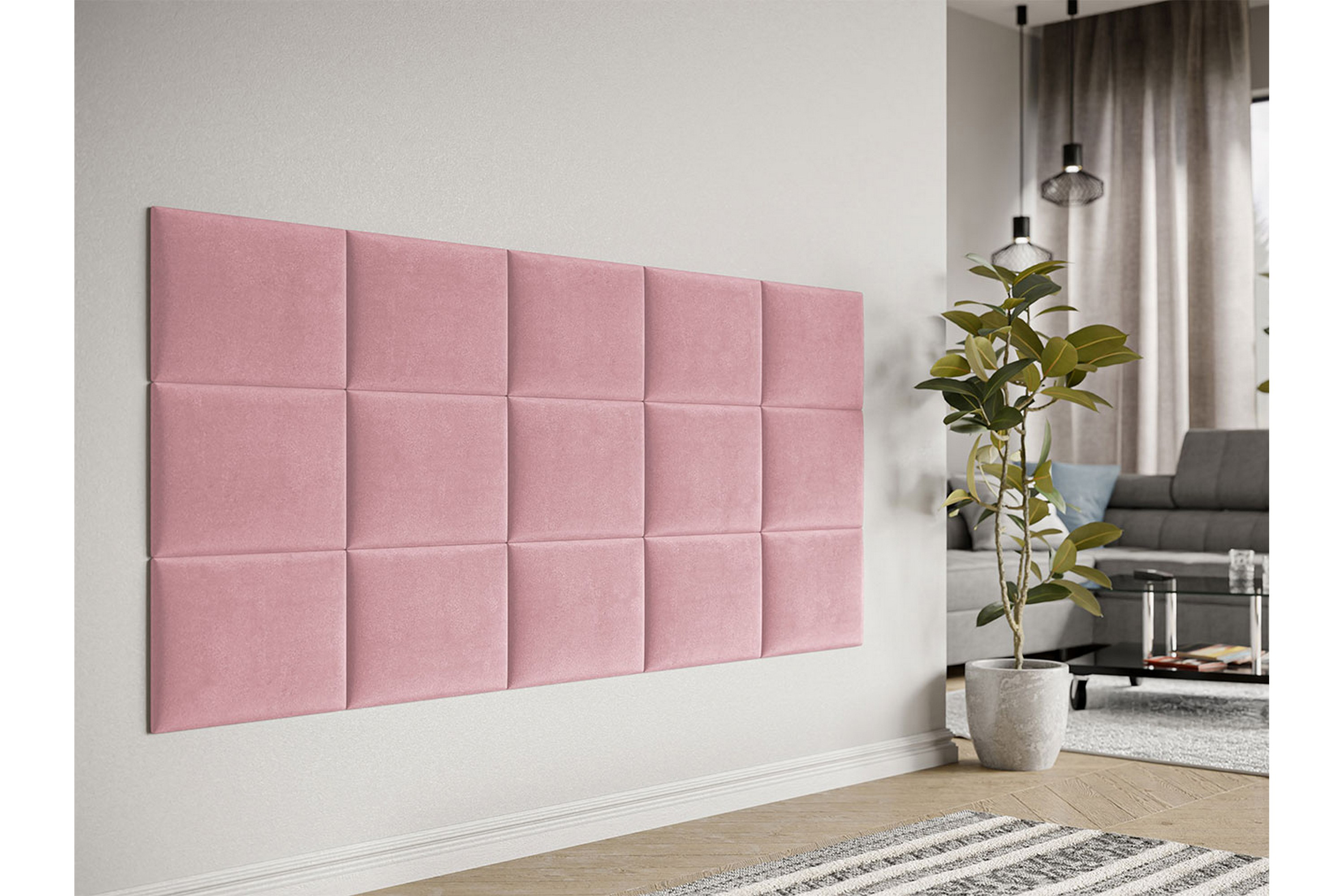 AVENEL Stoppad Väggpanel 40x30 cm Rosa - Väggpanel