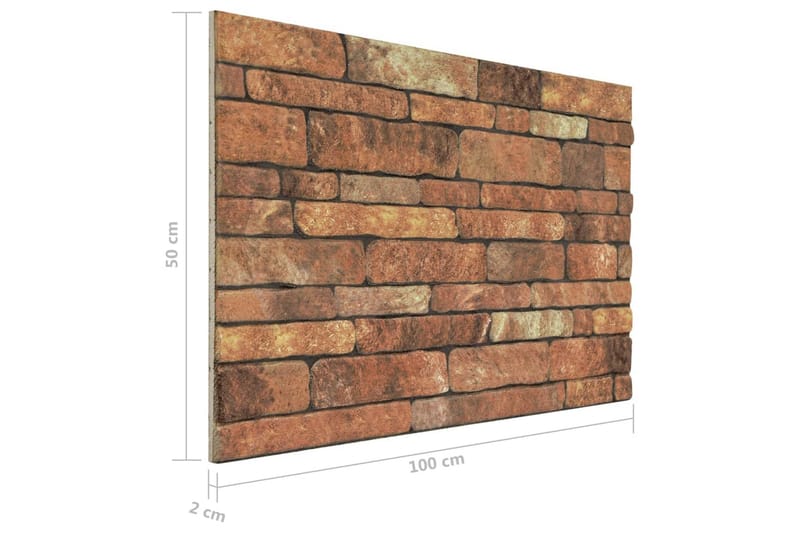 Väggpaneler 3D brunt tegel 10 st EPS - Brun - Inredning & dekor - Väggdekor - Väggpanel