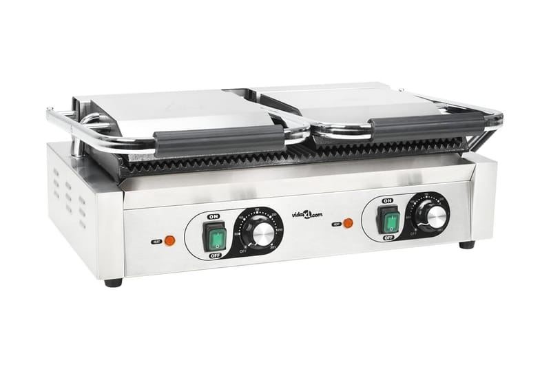 Paninigrill dubbel 3600 W 57x30,5x20 cm - Silver - Kök & hushåll - Hushållsmaskiner & vitvaror - Köksmaskiner - Värma & koka - Klämgrillar & smörgåsgrill