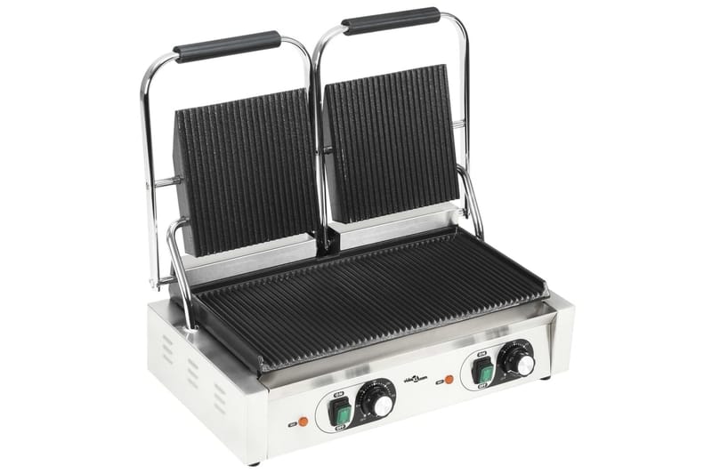 Paninigrill dubbel 3600 W 57x30,5x20 cm - Silver - Kök & hushåll - Hushållsmaskiner & vitvaror - Köksmaskiner - Värma & koka - Klämgrillar & smörgåsgrill