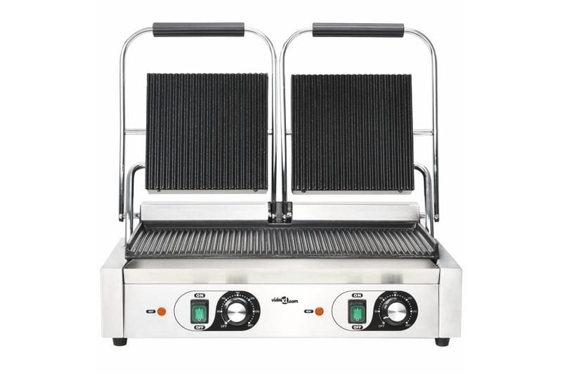 Paninigrill dubbel 3600 W 57x30,5x20 cm - Silver - Kök & hushåll - Hushållsmaskiner & vitvaror - Köksmaskiner - Värma & koka - Klämgrillar & smörgåsgrill