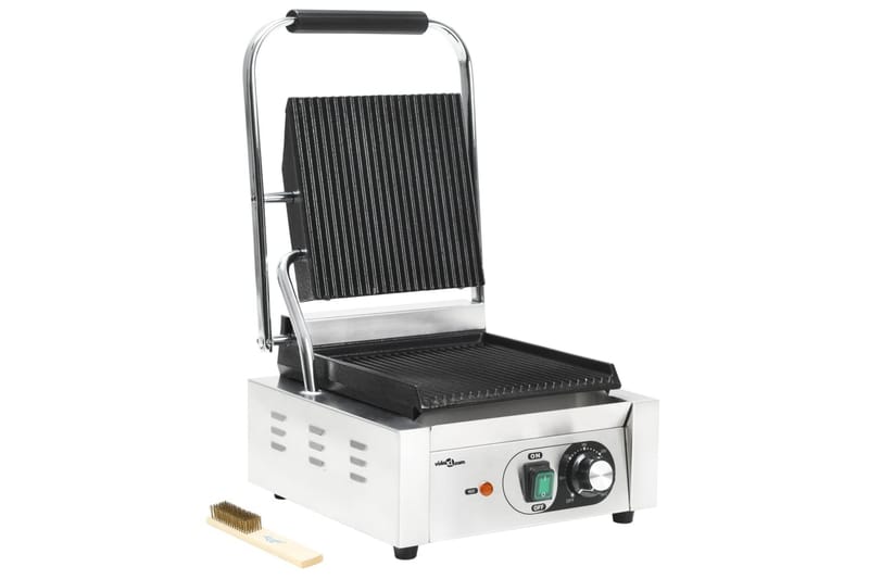 Paninigrill rostfritt stål 1800 W 31x30,5x20 cm - Silver - Kök & hushåll - Hushållsmaskiner & vitvaror - Köksmaskiner - Värma & koka - Klämgrillar & smörgåsgrill