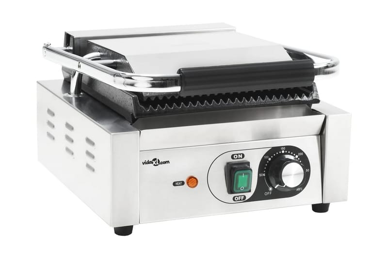 Paninigrill rostfritt stål 1800 W 31x30,5x20 cm - Silver - Kök & hushåll - Hushållsmaskiner & vitvaror - Köksmaskiner - Värma & koka - Klämgrillar & smörgåsgrill