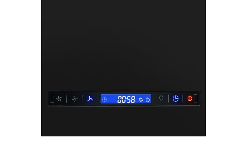 Hängande köksfläkt touchsensor LCD 55 cm pulverlackerat stål - Svart - Takfläkt