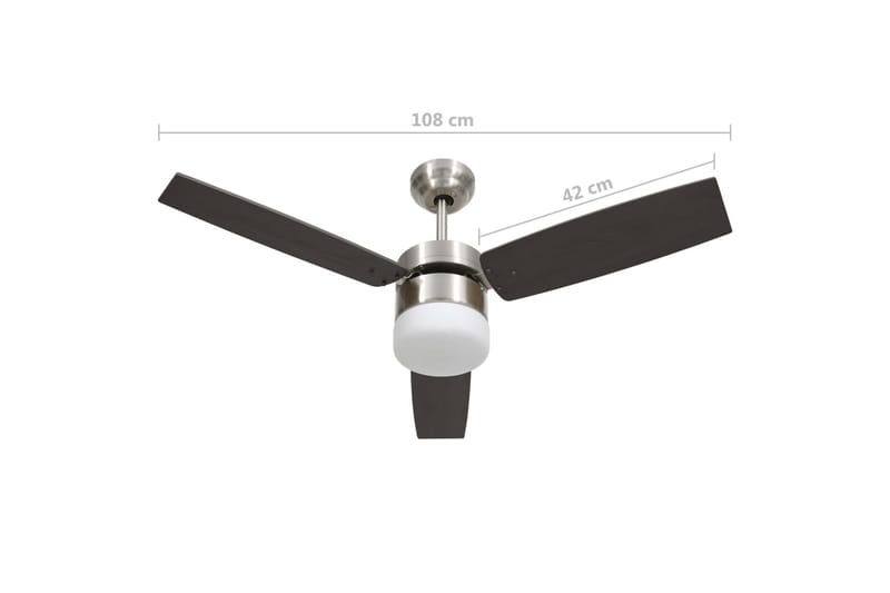 Takfläkt med lampa och fjärrkontroll 108 cm mörkbrun - Brun - Kök & hushåll - Klimatkontroll - Ventilation - Takventilation - Takfläkt