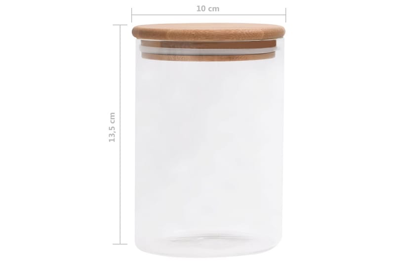 Förvaringsburkar i glas med bambulock 4 st 800 ml - Transparent - Kök & hushåll - Matlagning & bakning - Köksredskap & kökstillbehör - Flaskor & burkar