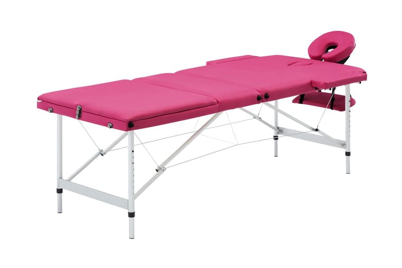 Hopfällbar massagebänk 3 sektioner aluminium rosa - Rosa - Kök & hushåll - Personvård & hälsa - Massage & välbefinnande - Massagebänk & massagebord