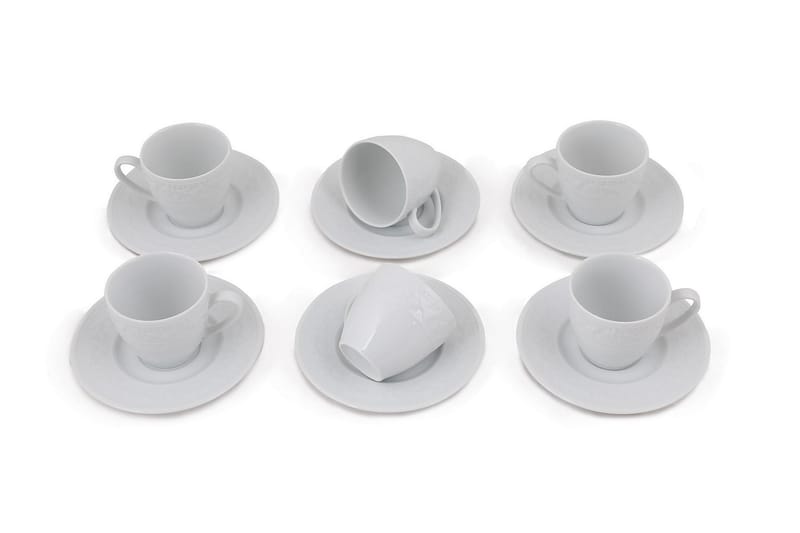 Adine Kaffekoppset 12 Delar Porslin/Vit - Kaffekoppar & kaffemuggar