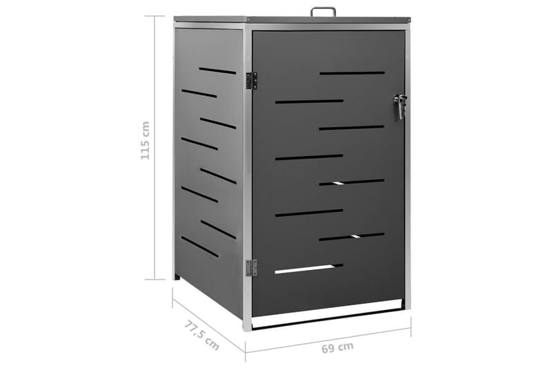 Skjul till ett sopkärl 69x77,5x115 cm rostfritt stål - Antracit - Kök & hushåll - Städ & klädvård - Källsortering & avfallshantering - Komposthink