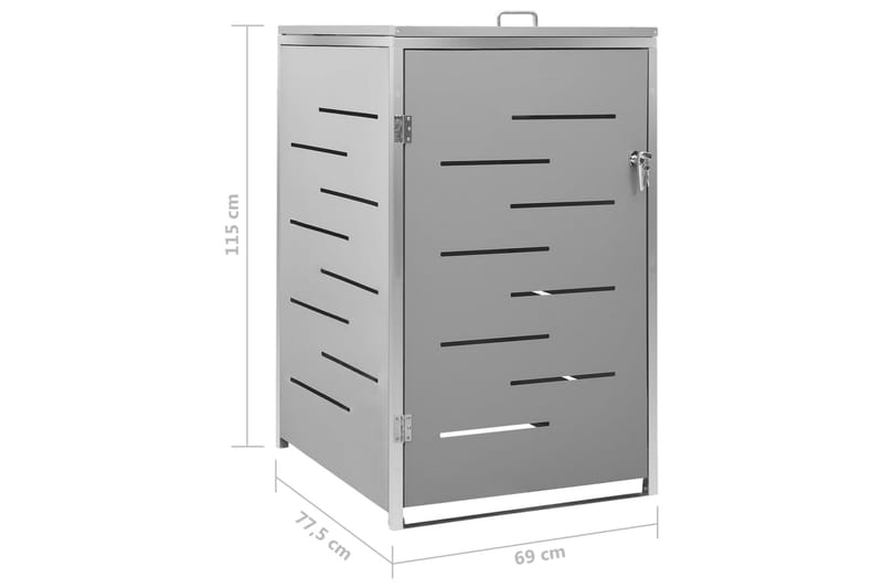 Skjul till ett sopkärl 69x77,5x115 cm rostfritt stål - Grå - Kök & hushåll - Städ & klädvård - Källsortering & avfallshantering - Komposthink