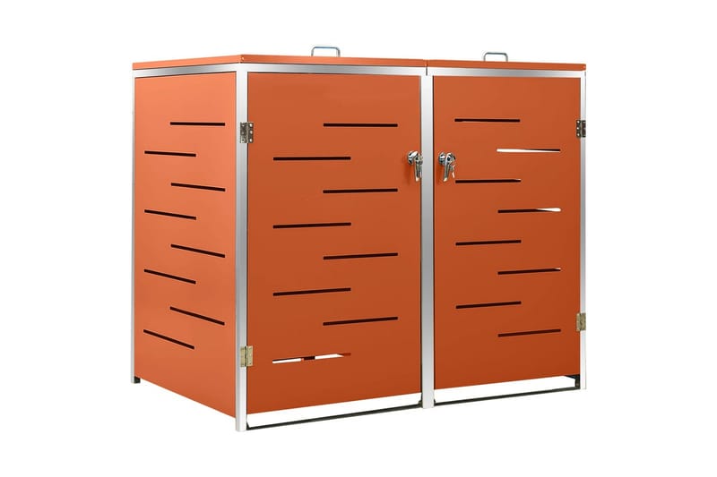 Skjul till två sopkärl 138x77,5x115,5 cm rostfritt stål - Orange - Kök & hushåll - Städ & klädvård - Källsortering & avfallshantering - Komposthink