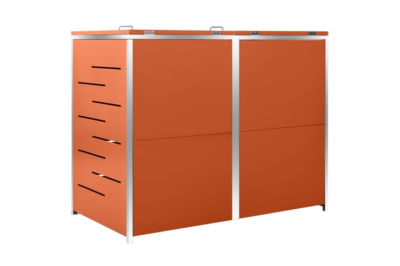 Skjul till två sopkärl 138x77,5x115,5 cm rostfritt stål - Orange - Kök & hushåll - Städ & klädvård - Källsortering & avfallshantering - Komposthink