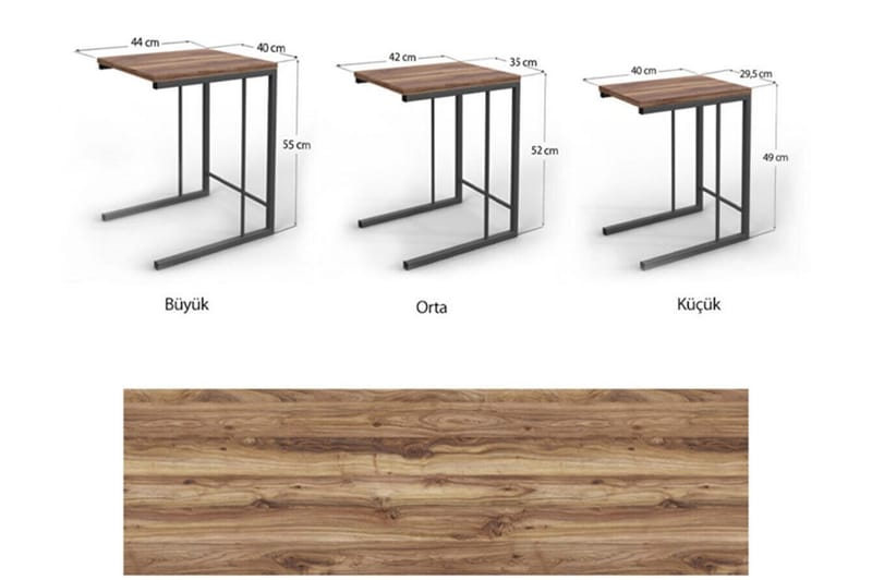 ADAMAF Satsbord 44x55x44 cm Svart - Möbler - Bord