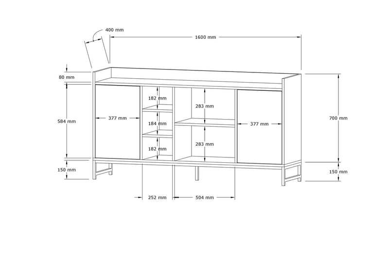 AGATEA Konsollbord 160x85 cm Blå - Möbler - Bord