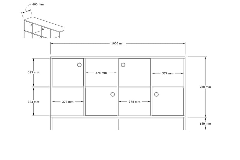 AGATEA Konsollbord 160x85 cm Blå - Möbler - Bord