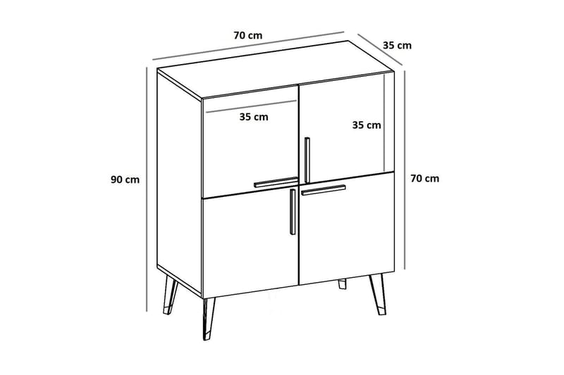 AGATEA Konsollbord 70x90 cm Blå - Möbler - Bord