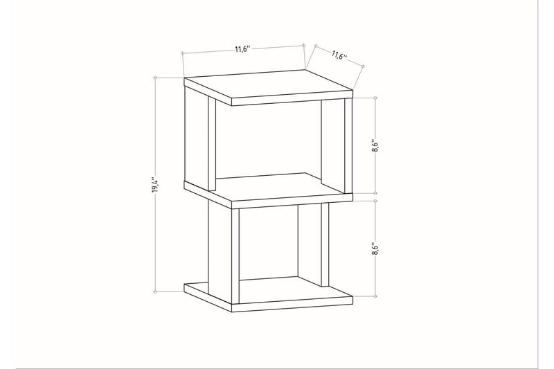 AGATEA Sängbord 29,6x49,4 cm Antracit - Möbler - Bord