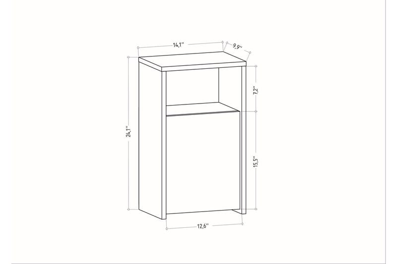 AGATEA Sängbord 36x61,4 cm Antracit - Möbler - Bord