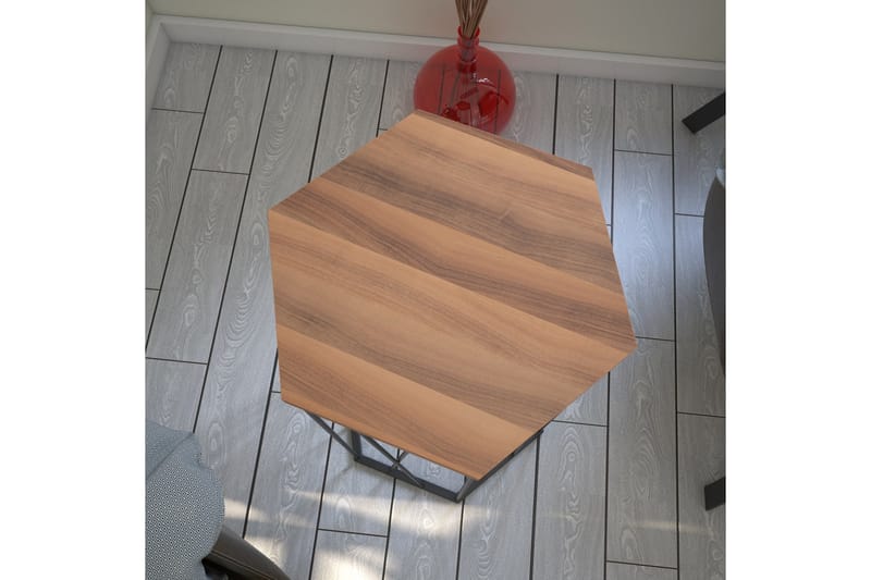 ALSBO Sidobord 40 cm Hexagon Valnötsbrun/Svart - Möbler - Bord