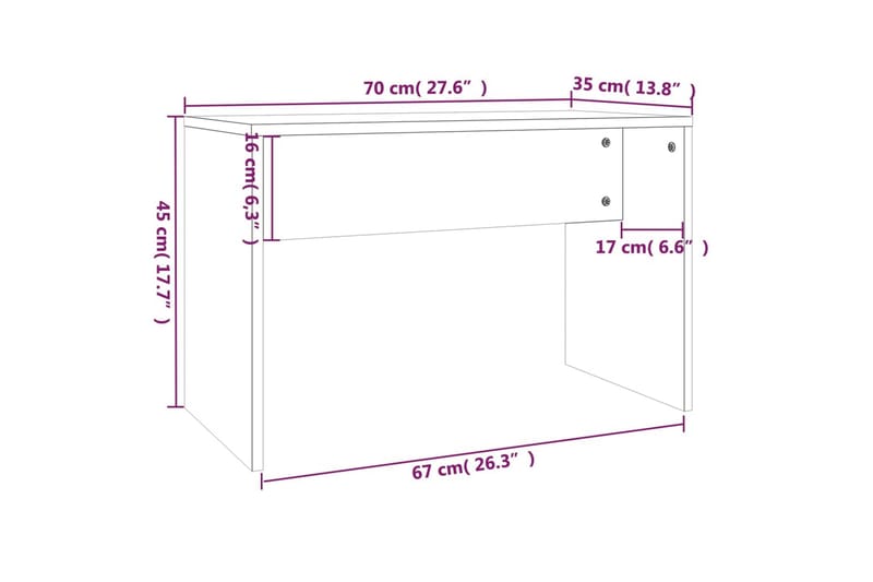 beBasic Sminkbord set brun ek 74,5x40x141 cm - Möbler - Bord