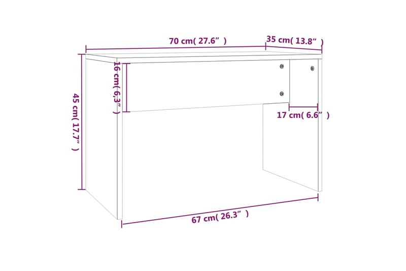 beBasic Sminkbord set rökfärgad ek 74,5x40x141 cm - Möbler - Bord