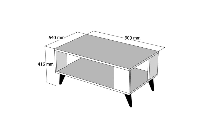 BOSTWICK Soffbord 90 cm med Förvaring Hylla Mörkbrun - Möbler - Bord