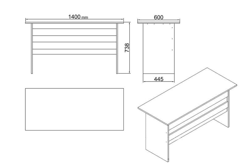 CHAIFUNG Skrivbord 140 cm med Fotpall Natur/Svart - Möbler - Bord