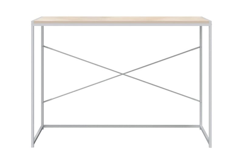 Datorbord vit och ek 110x60x70 cm spånskiva - Brun - Möbler - Bord