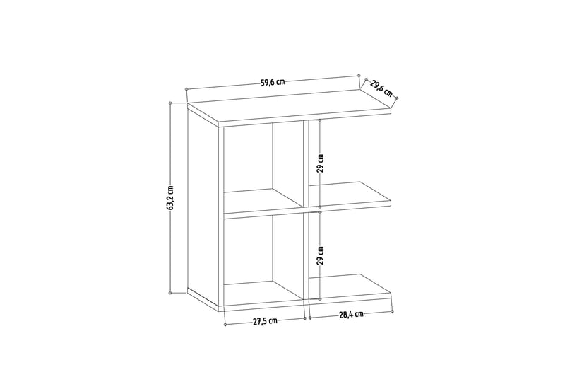 DEERCROFT Sidobord 60 cm Natur/Antracit/Svart - Möbler - Bord