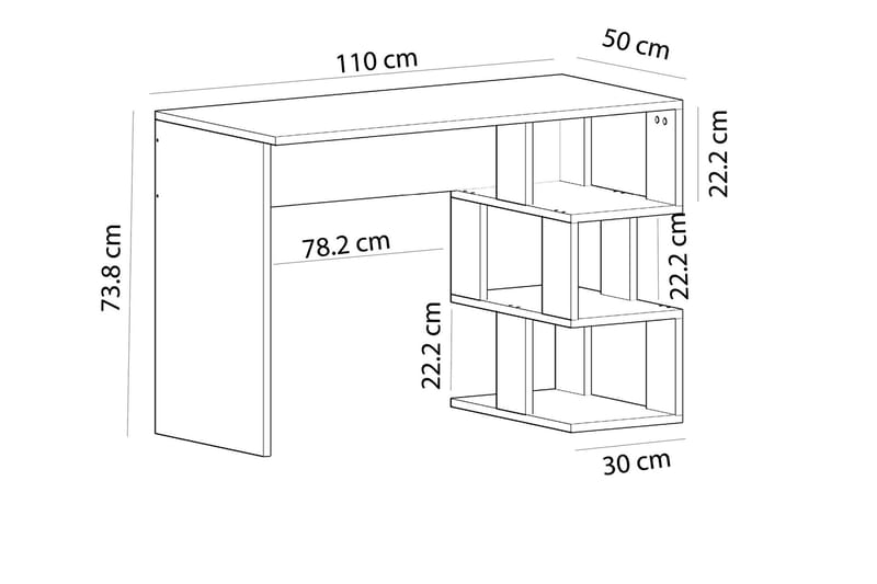 ELDEN Skrivbord 110 cm Vit/Natur - Möbler - Bord