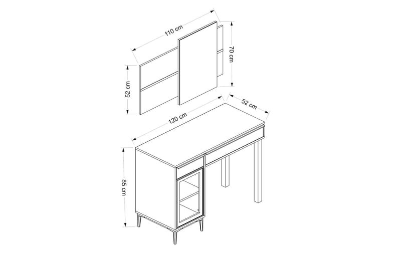 ELEVATE Sminkbord 120 cm Svart - Möbler - Bord