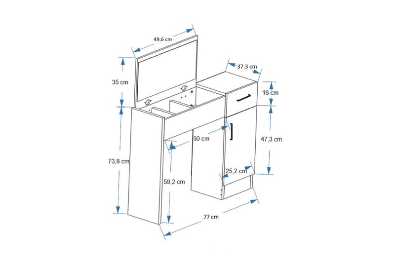 Elgar Sminkbord 77 cm Brun/Antracit - Möbler - Bord