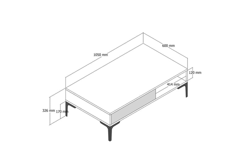 ELODIE Soffbord 105x32,6x105 cm Brun - Soffbord - Bord