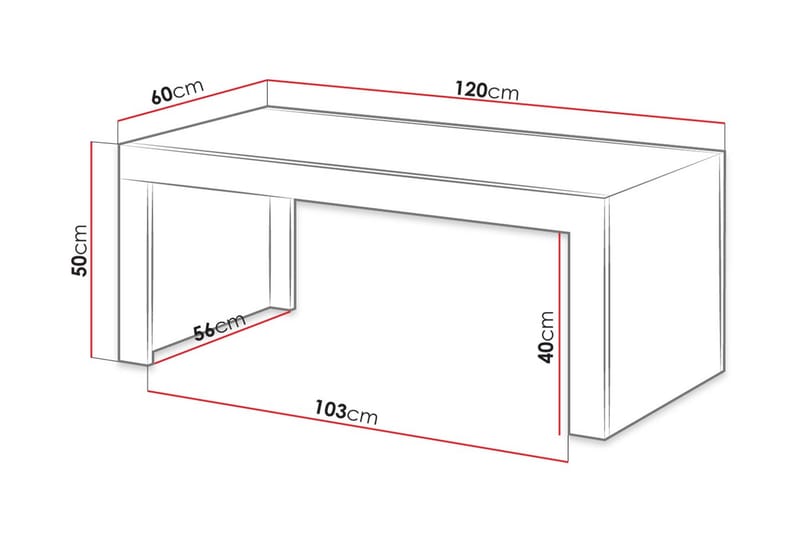 ERIMI Soffbord 120 cm Natur/Antracit - Möbler - Bord