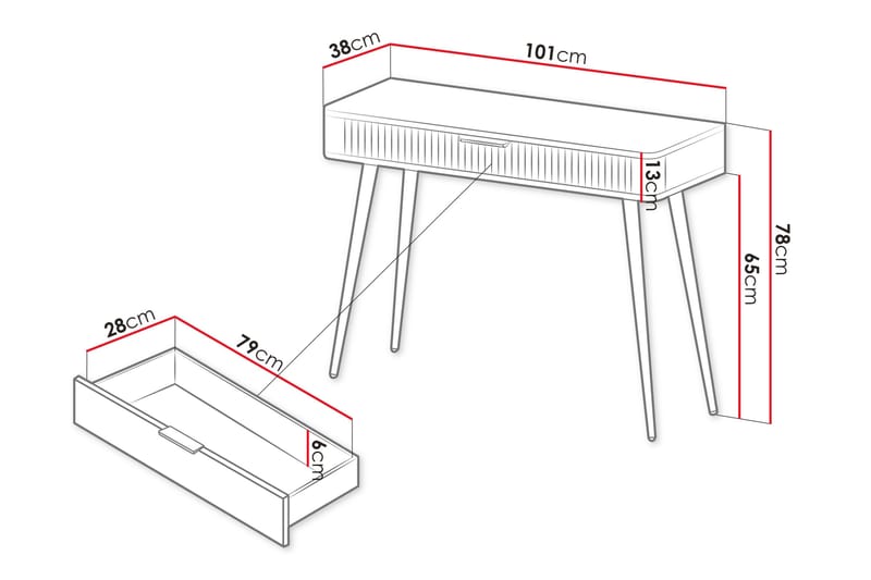 Forba Sminkbord 101 cm - Svart - Möbler - Bord