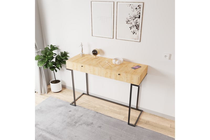 Ghimre Sminkbord 120x45 cm - Ljus Beige/Svart - Möbler - Bord