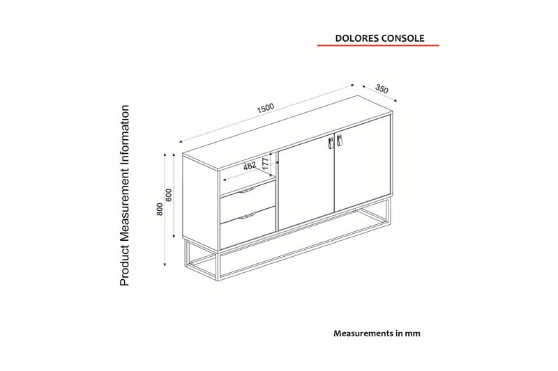 GIETHMEN Avlastningsbord 150 cm Natur/Antracit - Möbler - Bord