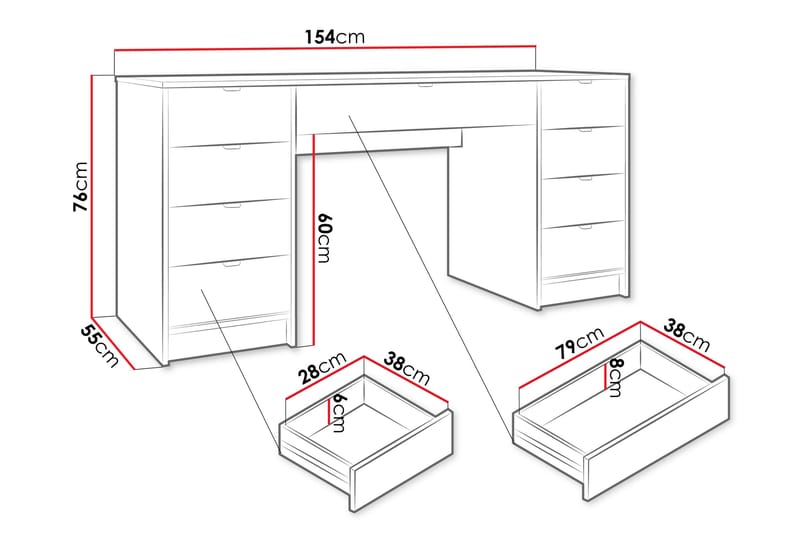 Gudelia Sminkbord 154 cm - Beige - Möbler - Bord