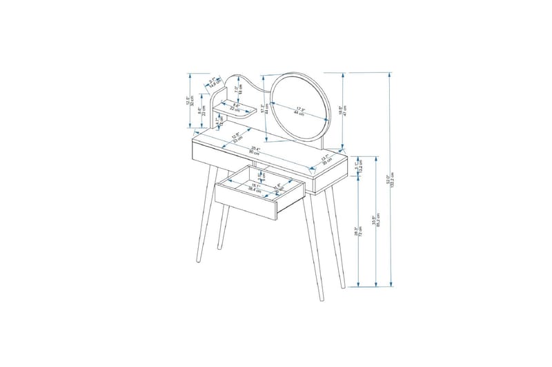 Gutty Sminkbord 90 cm Vit - Möbler - Bord