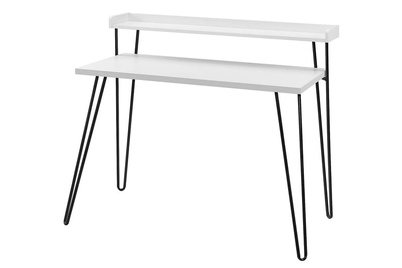 HAVEN Skrivbord 114 cm med Förvaring Hylla Vit/Svart - Dorel Home - Möbler - Bord