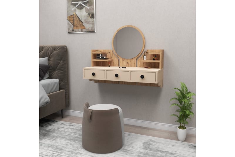 Hines Sminkbord 90 cm Brun/Beige - Möbler - Bord