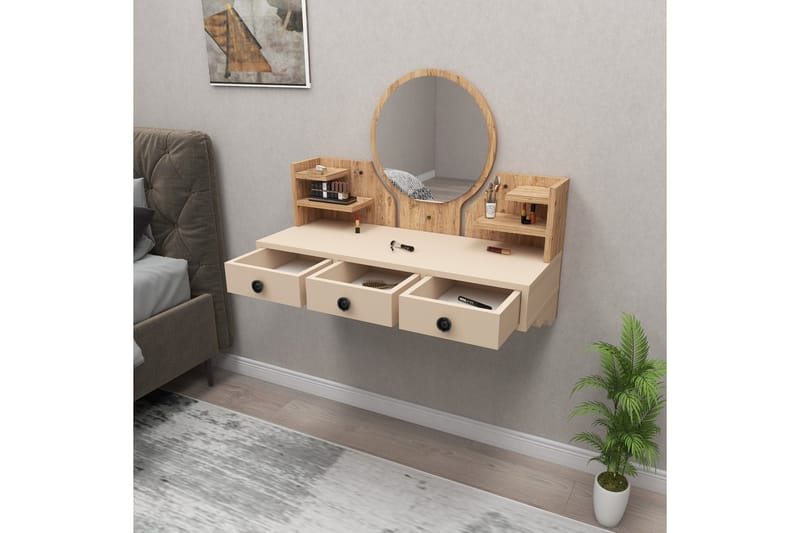 Hines Sminkbord 90 cm Brun/Beige - Möbler - Bord