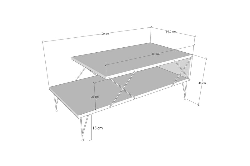 JAENNIS Soffbord 100 cm Antracit/Svart - Möbler - Bord