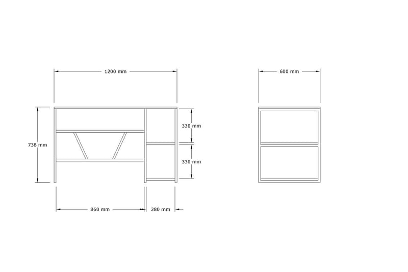 JAREMY Skrivbord 120 cm Antracit - Möbler - Bord