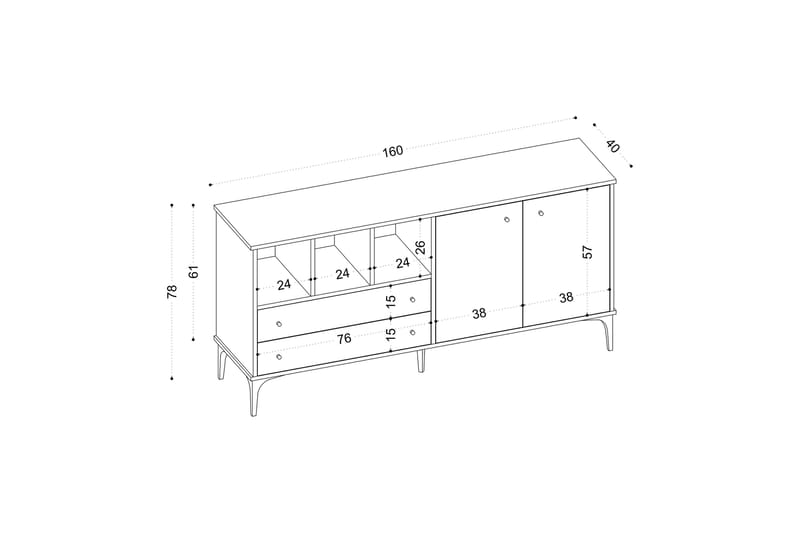 JIN Avlastningsbord 160 cm Natur - Hallbord - Bord - Avlastningsbord & konsolbord