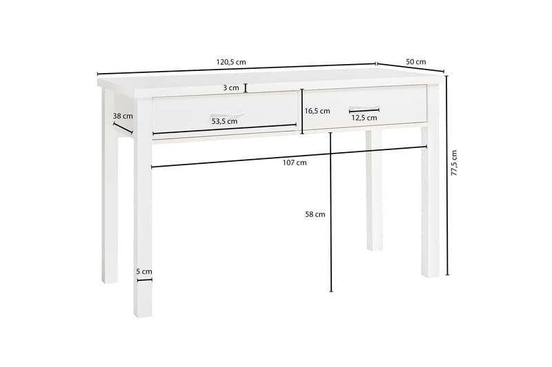 KAHRYN Skrivbord 120 cm Vit - Möbler - Bord