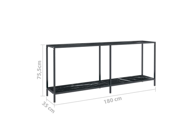 Konsolbord svart 180x35x75,5 cm härdat glas - Svart - Möbler - Bord