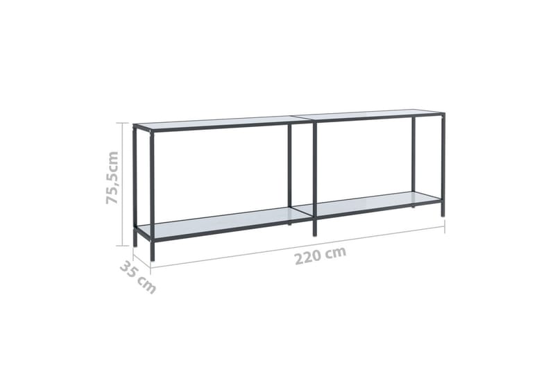 Konsolbord vit 220x35x75,5 cm härdat glas - Vit - Möbler - Bord