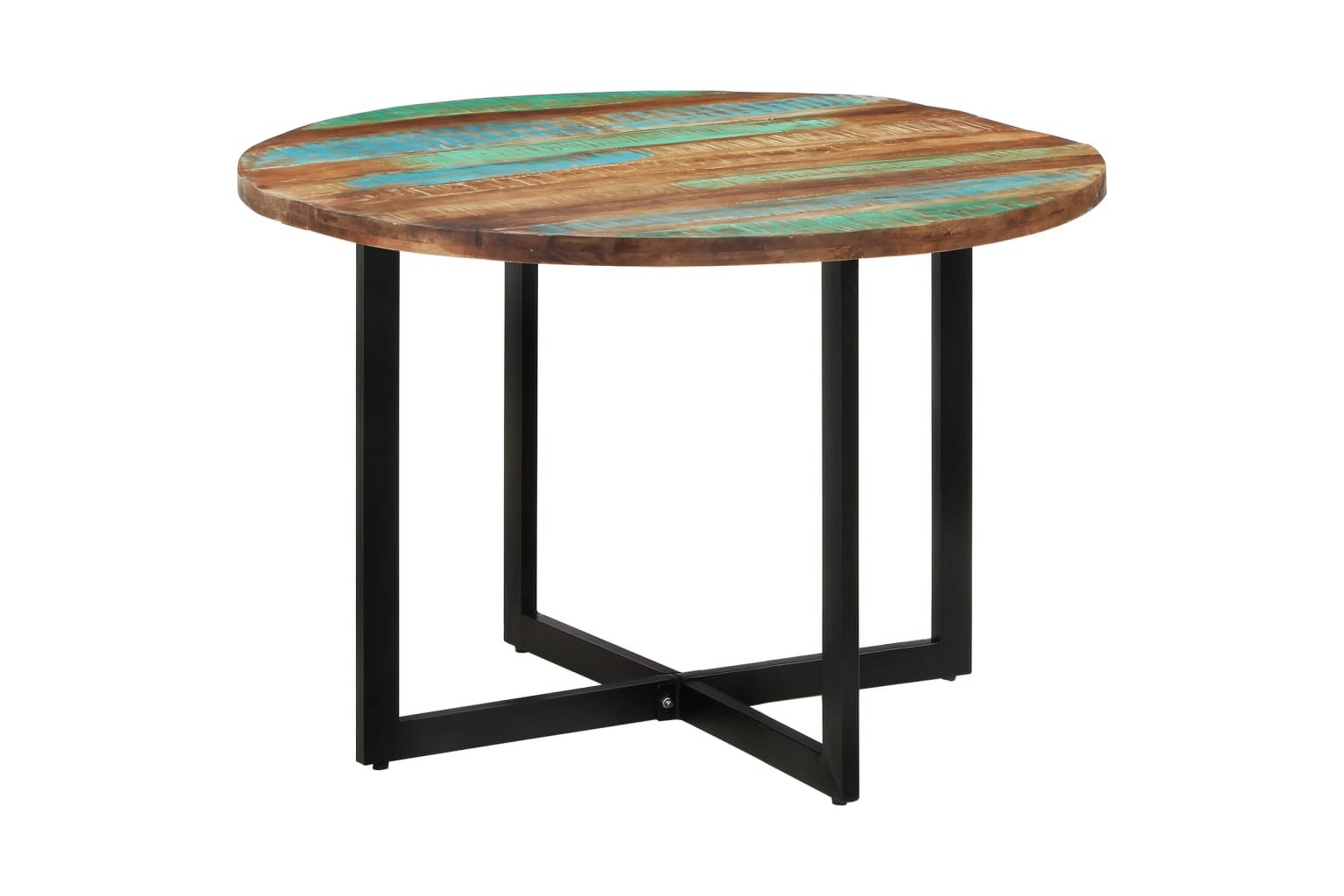 Matbord 110×75 cm massivt återvunnet trä – Flerfärgsdesign