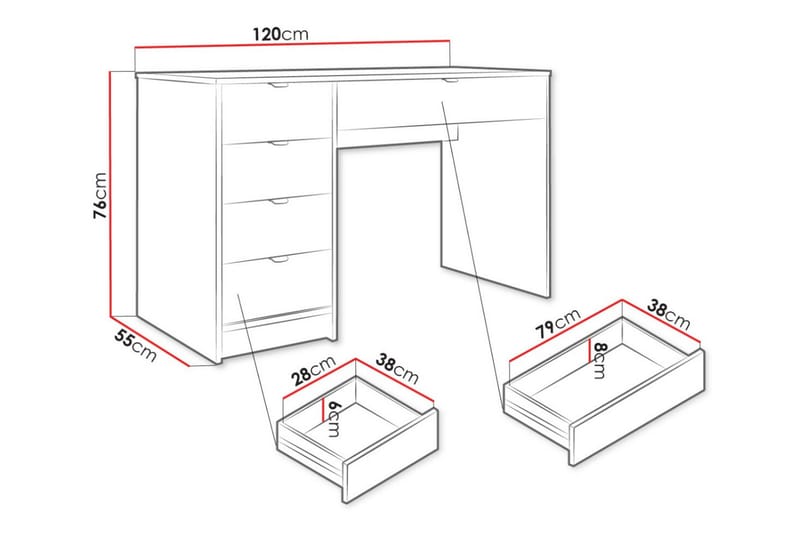 Novaj Sminkbord 120x55 cm Svart - Möbler - Bord